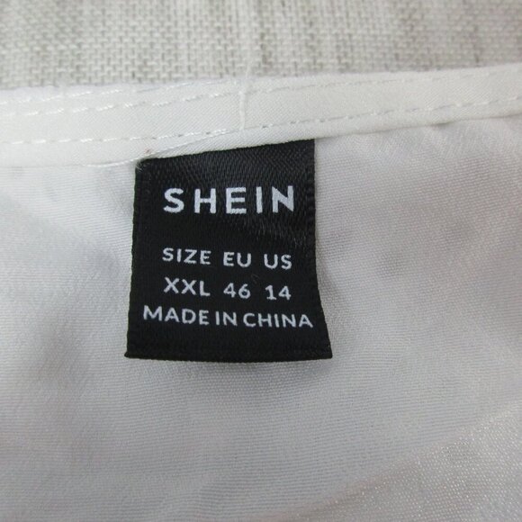 Shein Top Size‎ XXL White Broderie Ruffle Trim Sleeveless V Neck Pullover - Picture 5 of 10